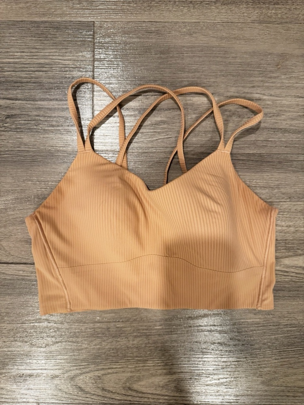 Lululemon Like a Cloud Ribbed Longline Bra Light Support, B/C Cup Pink Clay Sz 8 - Picture 4 of 7